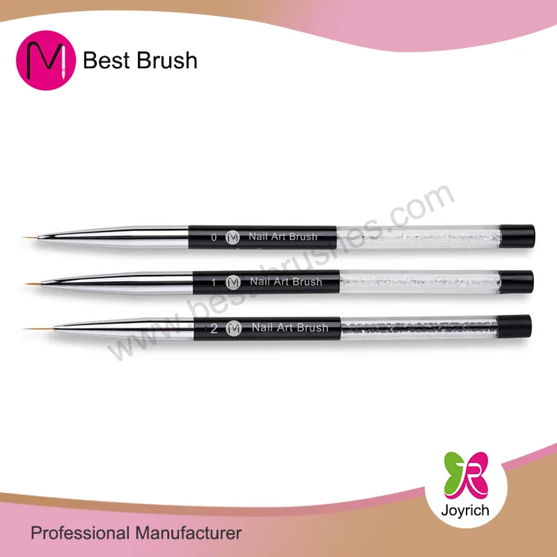 Palena ʻEleʻele ʻEleʻele Maʻemaʻe Crystal Nail Art Brush
